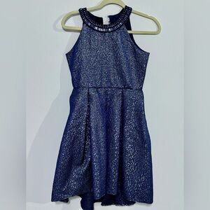 Rare Editions  Dress Girls Size 14 Navy Back Zipper
